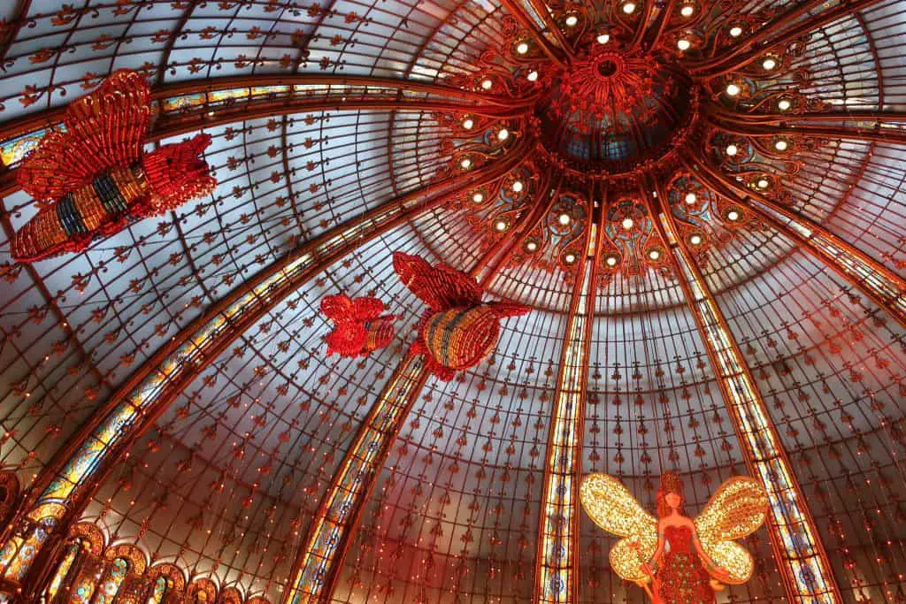 Galeries Lafayette at Christmastime in Paris