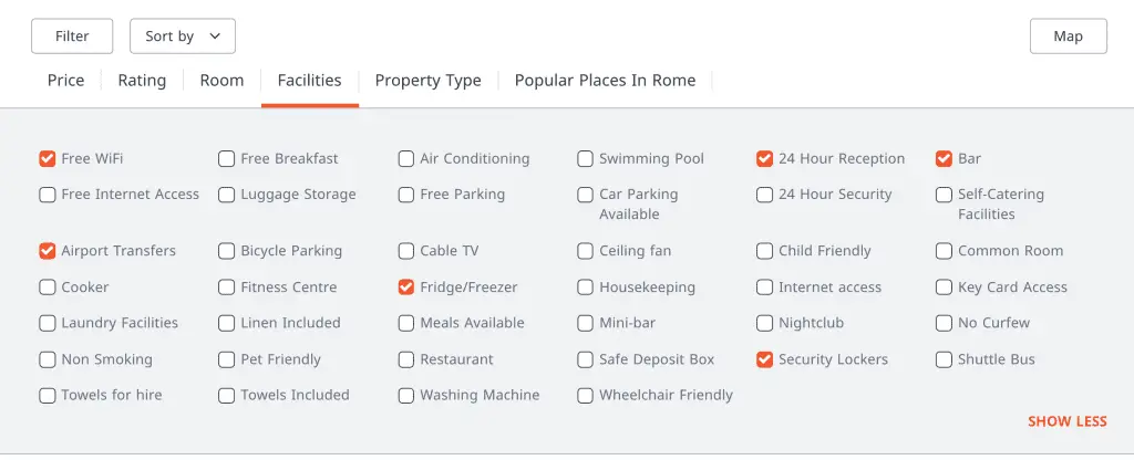 How to pick a good hostel: Filtering on Hostelworld